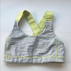 Lululemon Sports Bra Gray and Yellow Sports Bra Womens 6